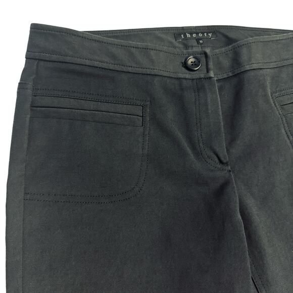 Theory Pants Slacks Trousers, Women's Size 10, Tapered Leg, Zipper Ankle, Black - Picture 5 of 9